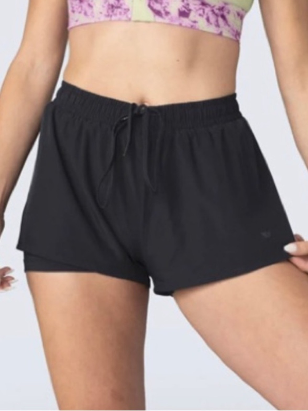 shefit 2 in 1 shorts black workout stretchy exercise running yoga 2X?